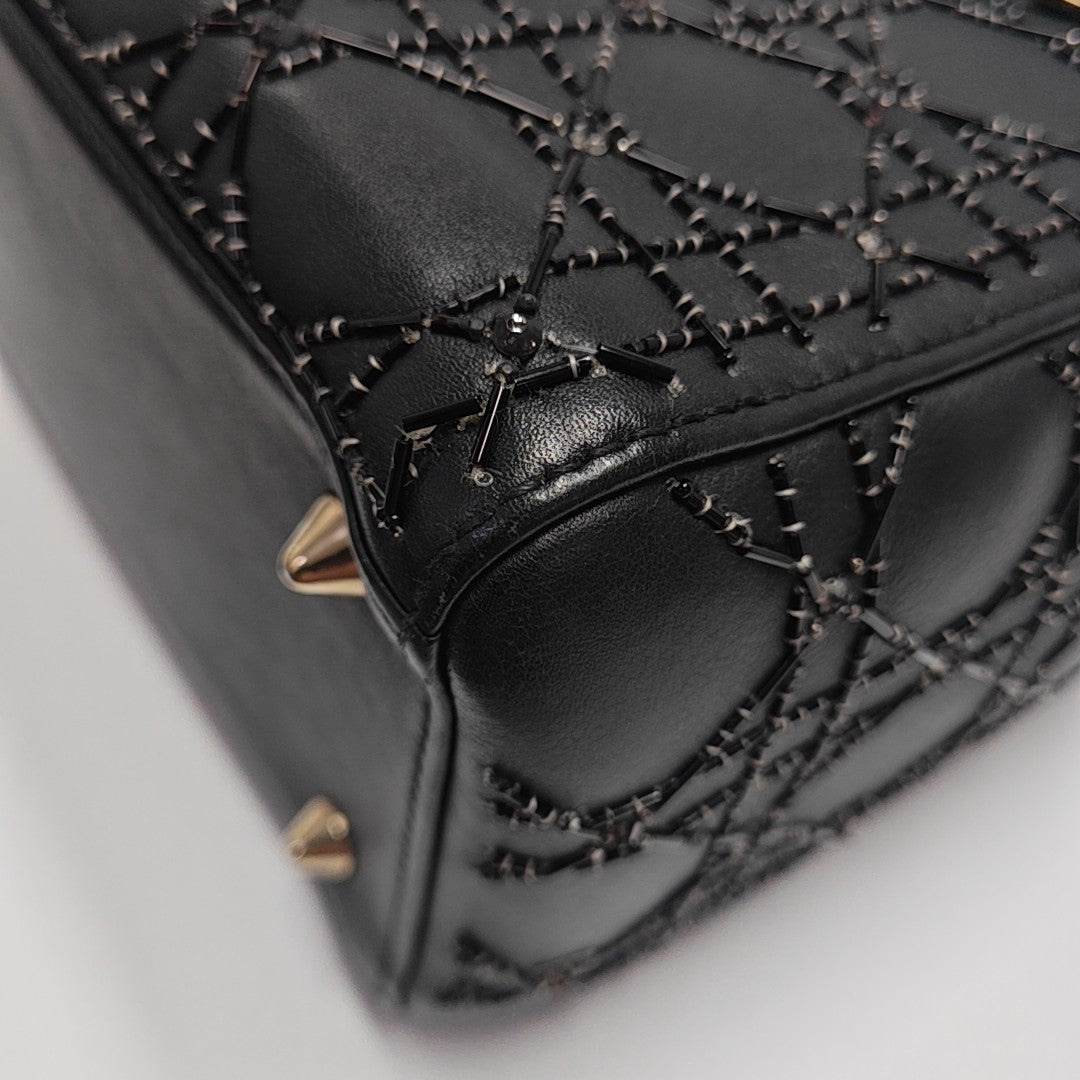 Lady Dior Medium Cannage Lambskin Black