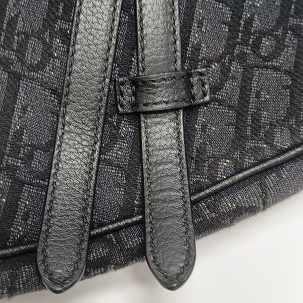 Saddle Medium Oblique Canvas Black
