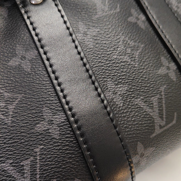 KEEPALL 25 Monogram Coated Canvas Black