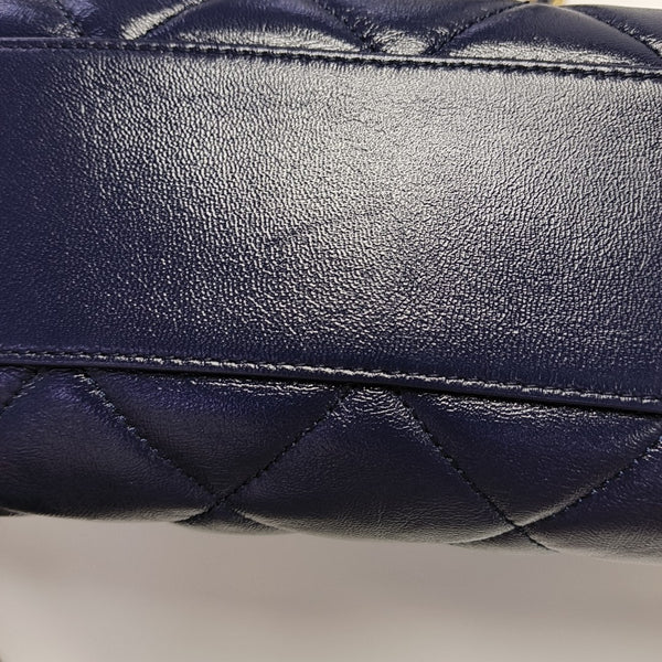 Quilted Calfskin Shoulder Bag Blue