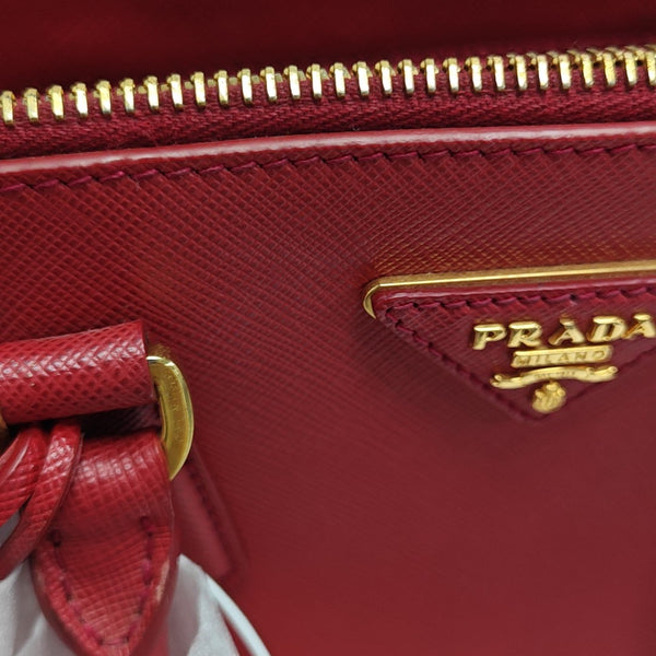 Galleria Small Saffiano Calfskin Red