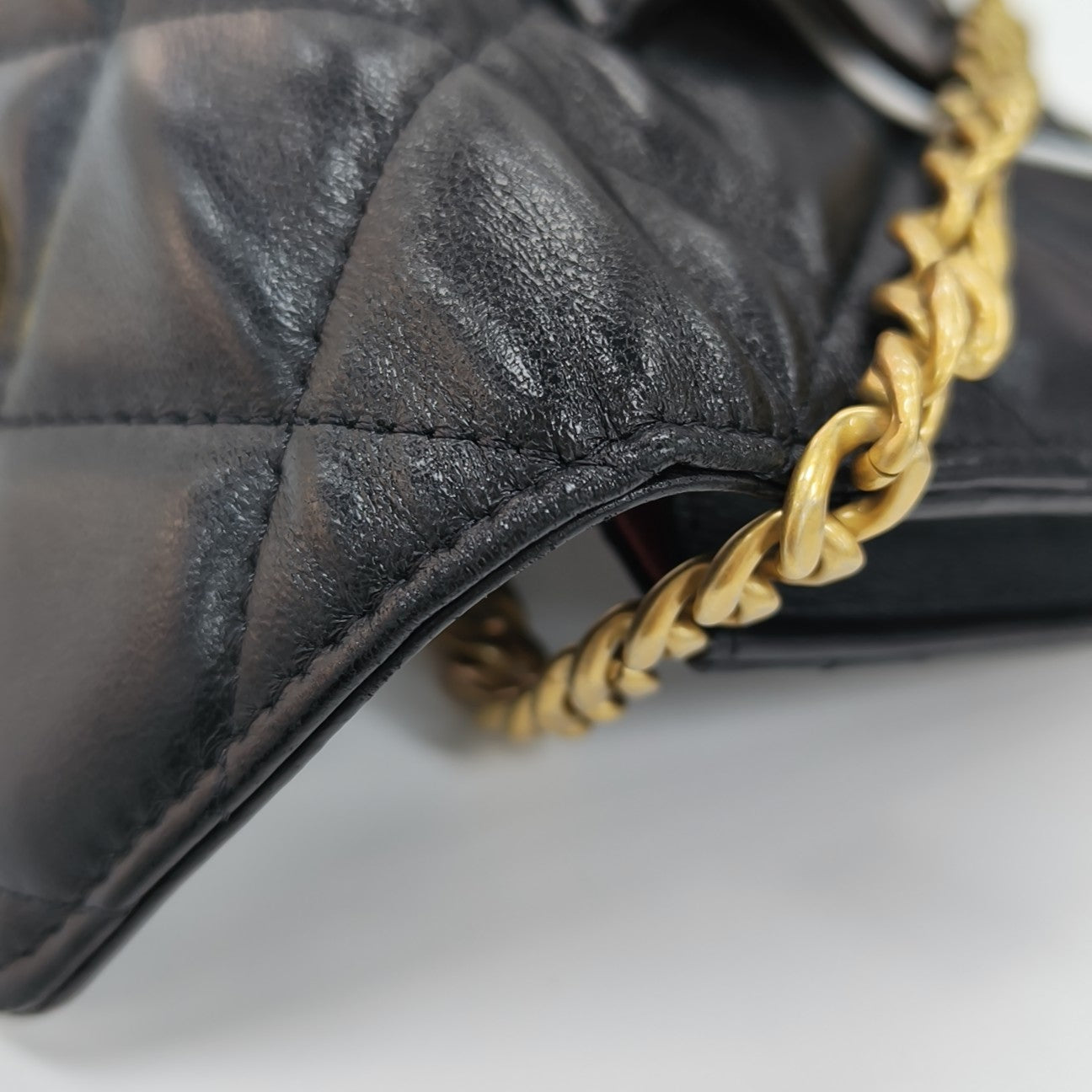 Quilted Lambskin Shoulder Bag Black
