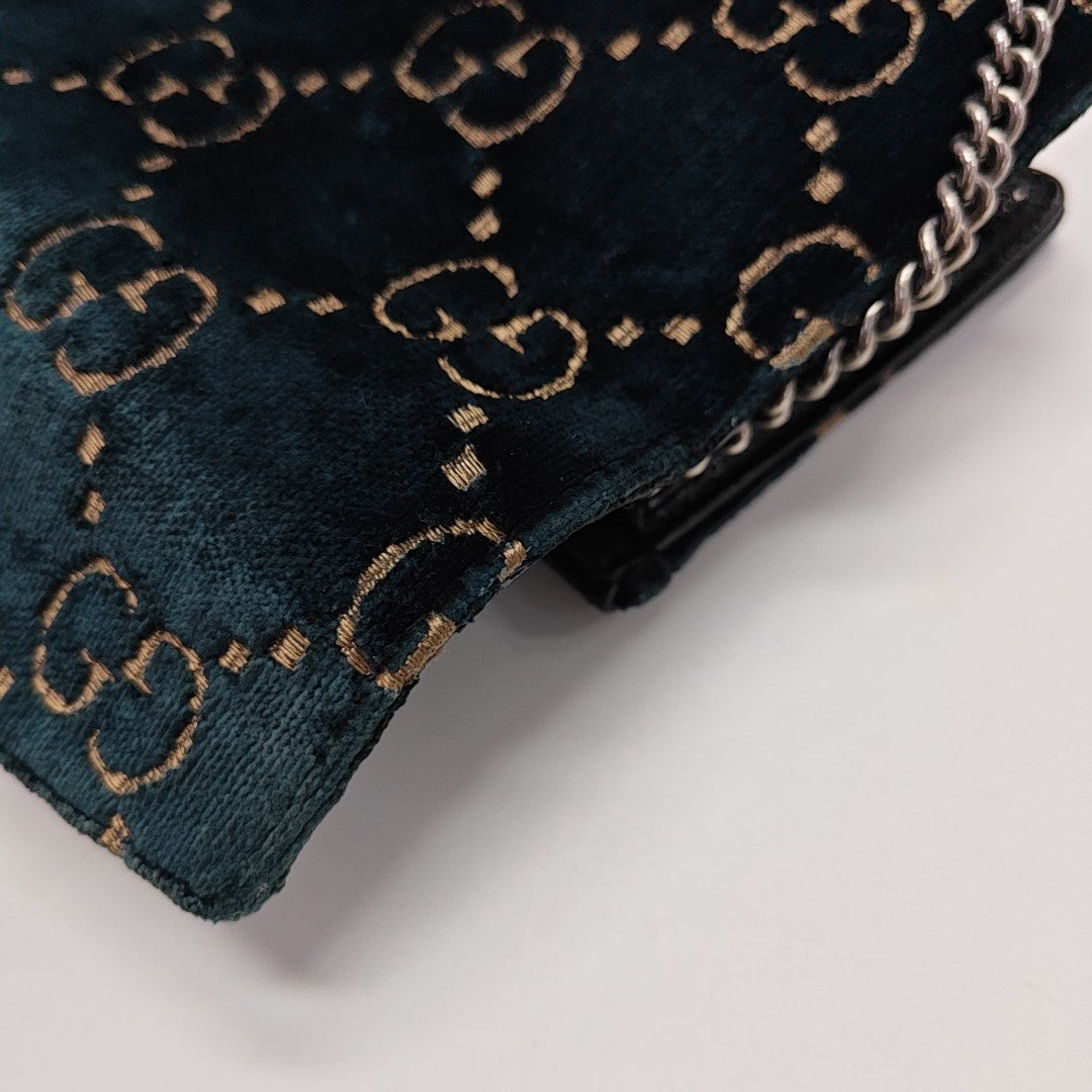 Dionysus Super Mini Monogram Velvet Blue