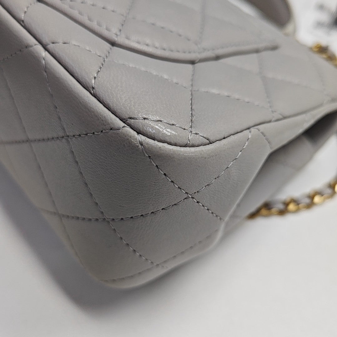 Quilted Lambskin Gray