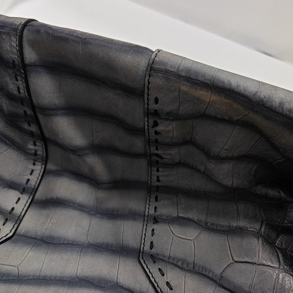 Calfskin Top Handle Bag Gray