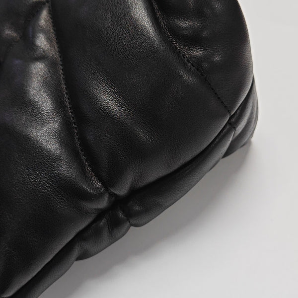PUFFER Medium Chevron Lambskin Black