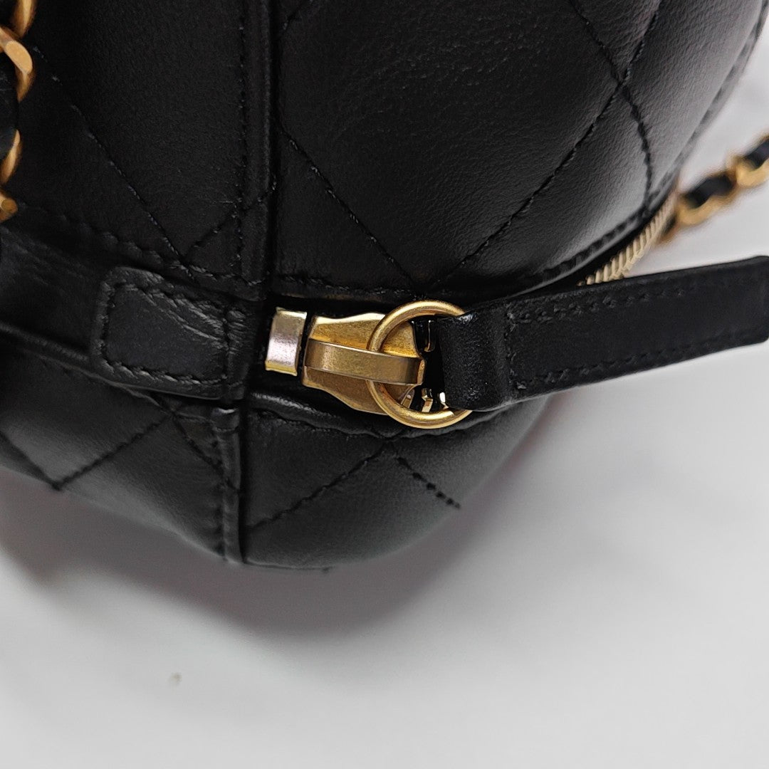 Quilted Calfskin Shoulder Bag Black