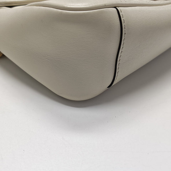 GG Marmont Medium Quilted Calfskin White
