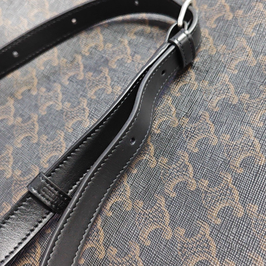 Coated Canvas Shoulder Bag Brown