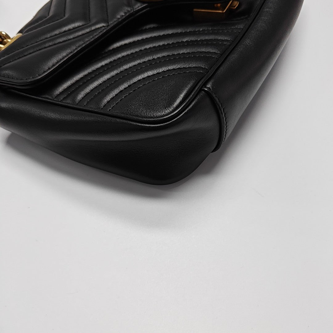 GG Marmont Medium Quilted Calfskin Black