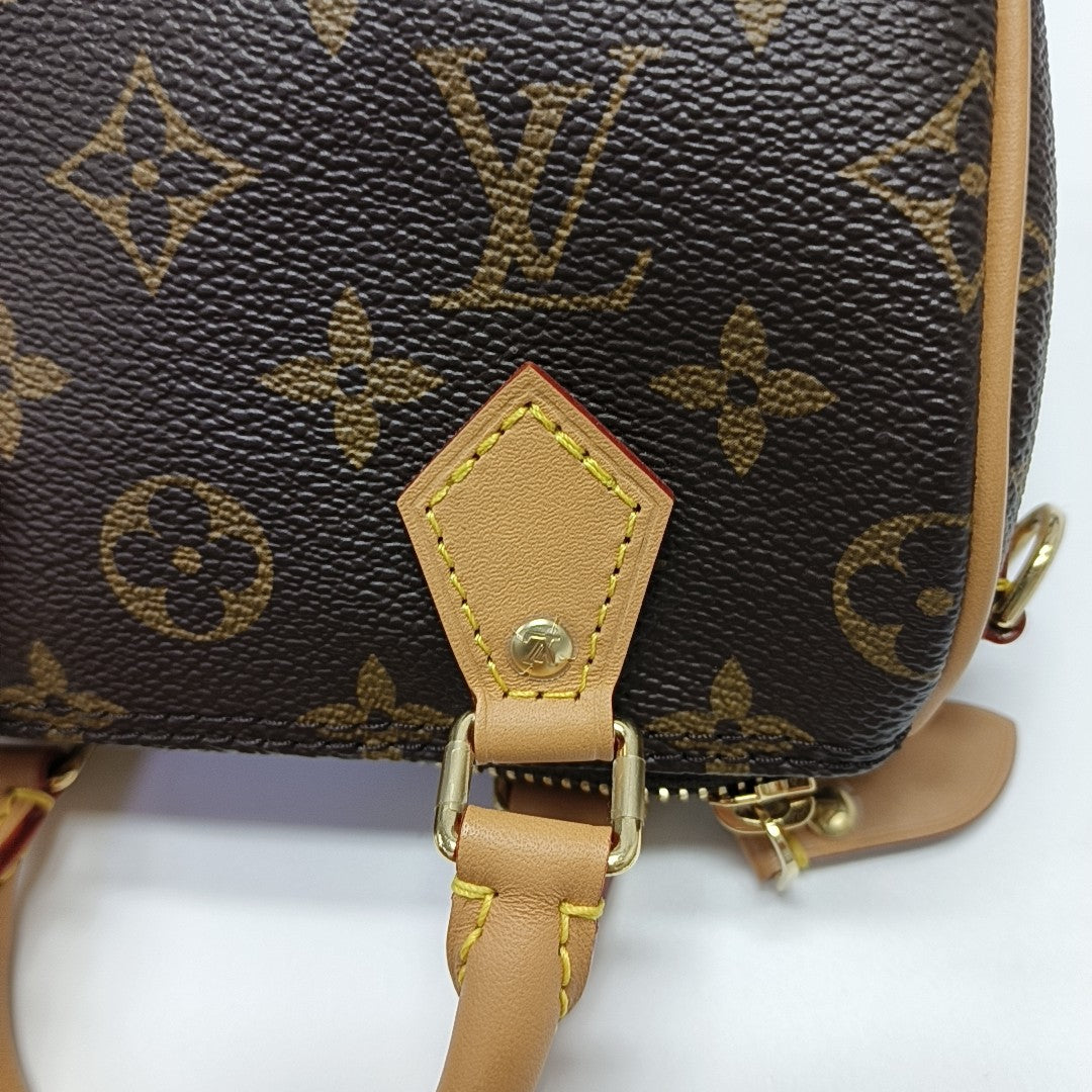 SPEEDY Nano Monogram Coated Canvas Brown
