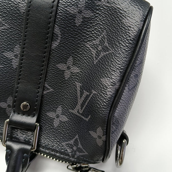 KEEPALL Mini Monogram Coated Canvas Black