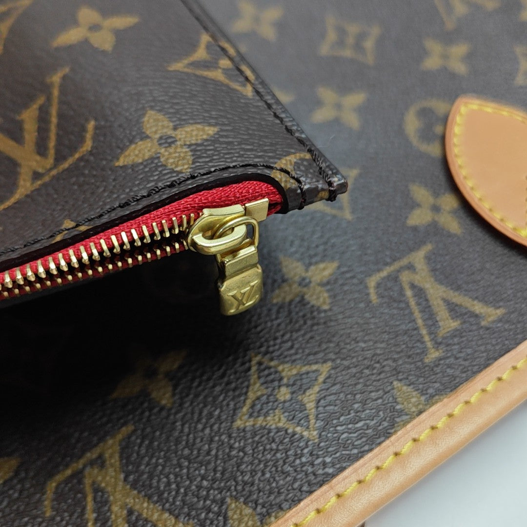 NEVERFULL MM Monogram Coated Canvas Brown
