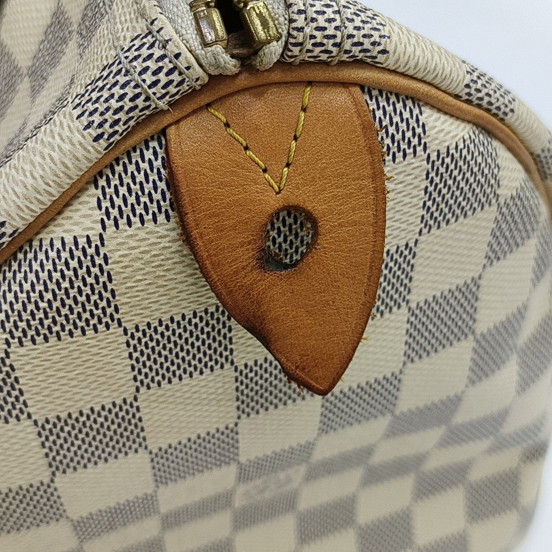SPEEDY 30 Damier Azur Coated Canvas White