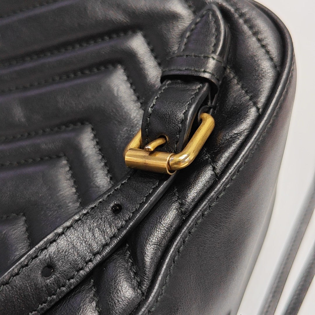 Quilted Calfskin Backpack Black