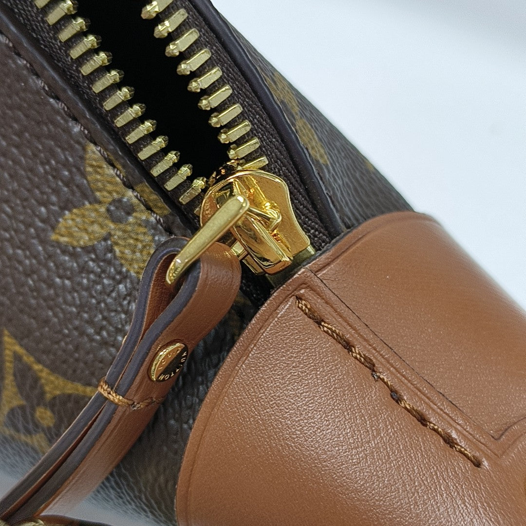 LOOP HOBO Monogram Coated Canvas Brown