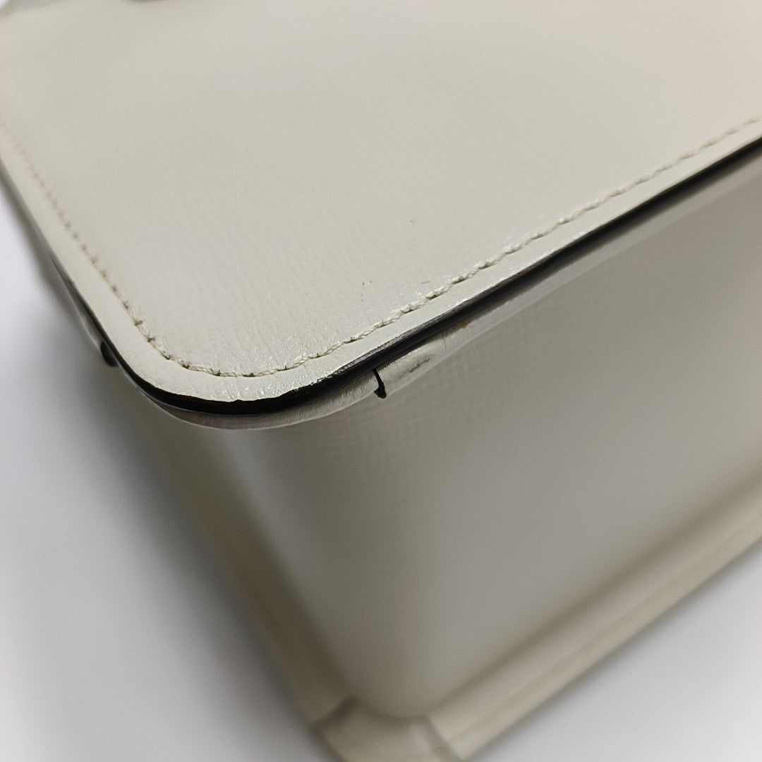 Authenticated pre-owned  Horsebit 1955 Calfskin White - Top Handle Bag at Looply