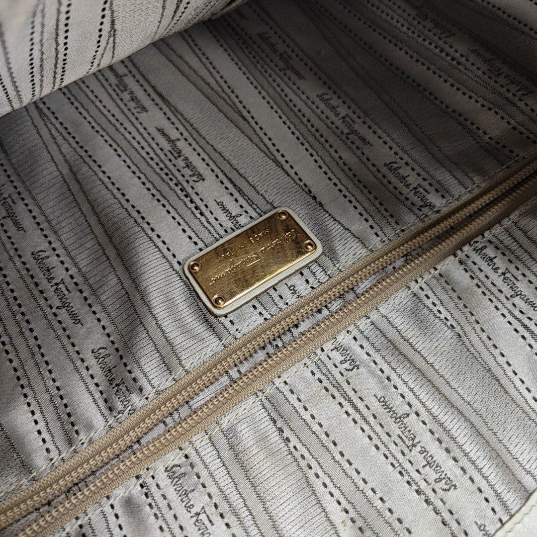 Calfskin Top Handle Bag White