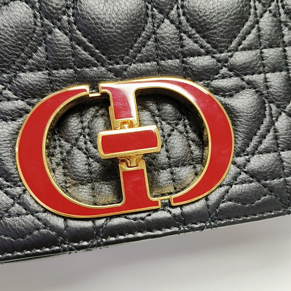 Dior Caro Medium Cannage Calfskin Black