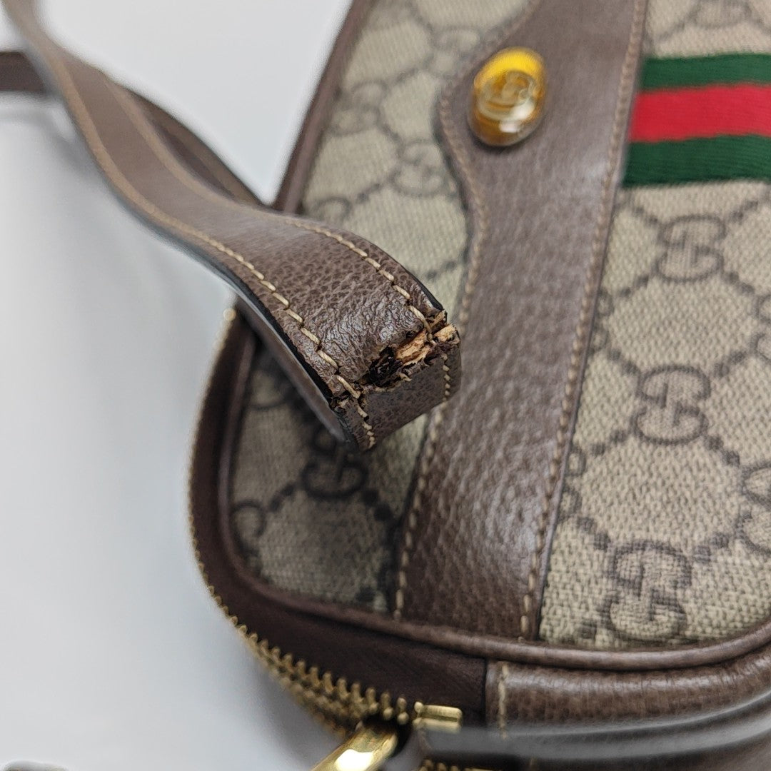 Ophidia Mini Monogram Coated Canvas Beige