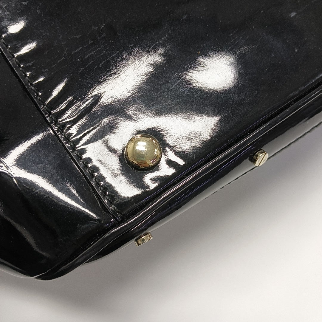 Patent Leather Shoulder Bag Black