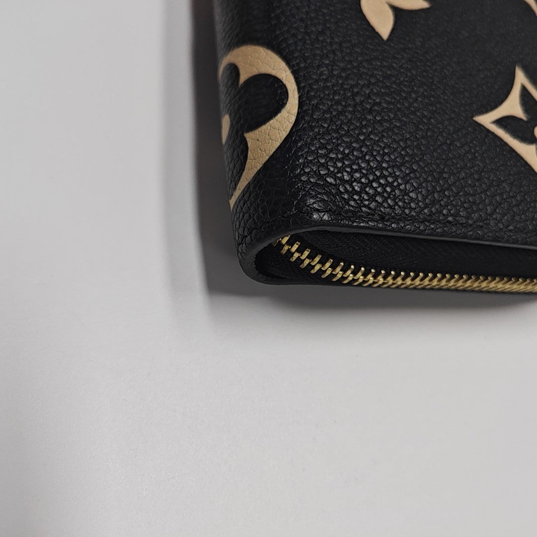 ZIPPY Monogram Calfskin Black Wallet