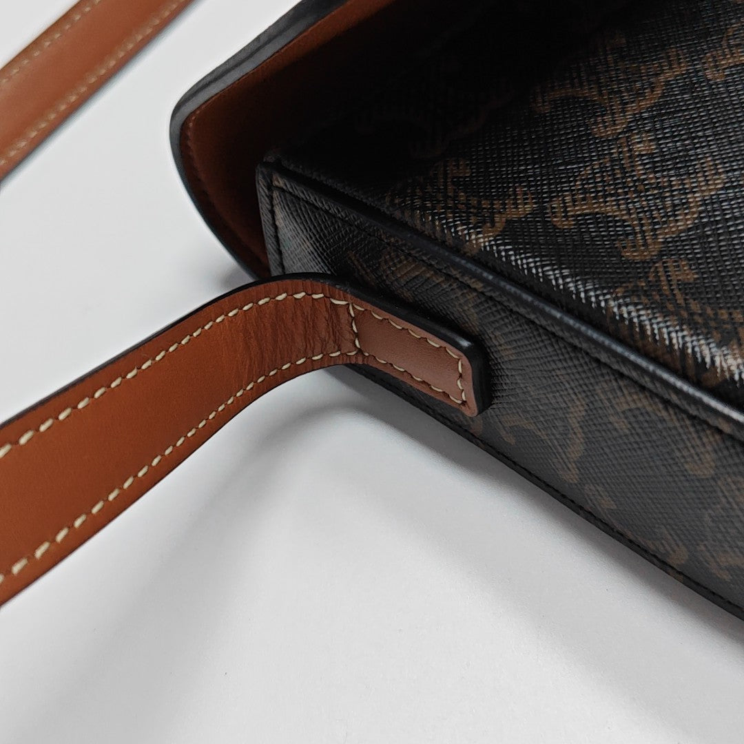 TRIOMPHE Small Coated Canvas Brown