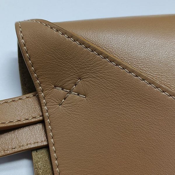 Puzzle Fold Mini Quilted Calfskin Brown
