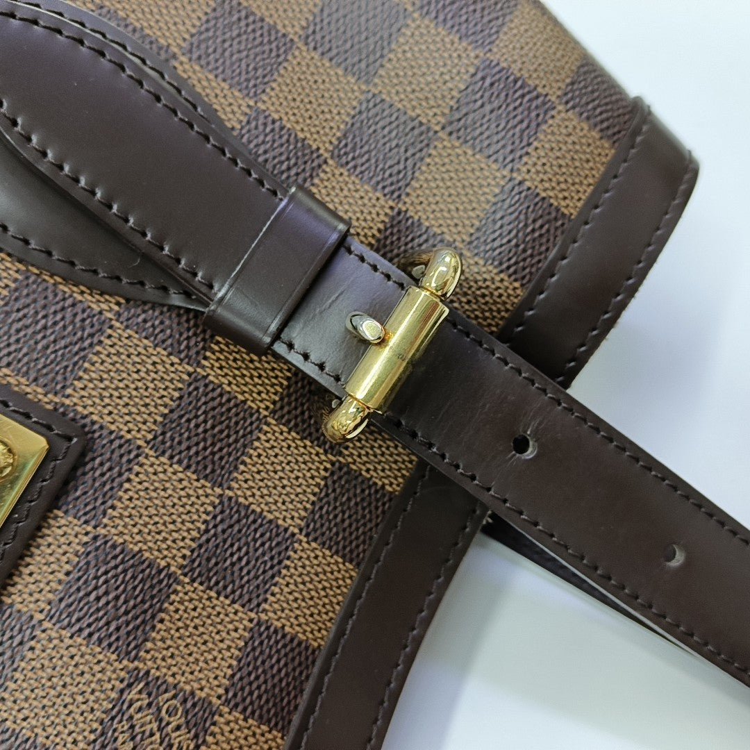 HAMPSTEAD MM Damier Ebene Coated Canvas Brown