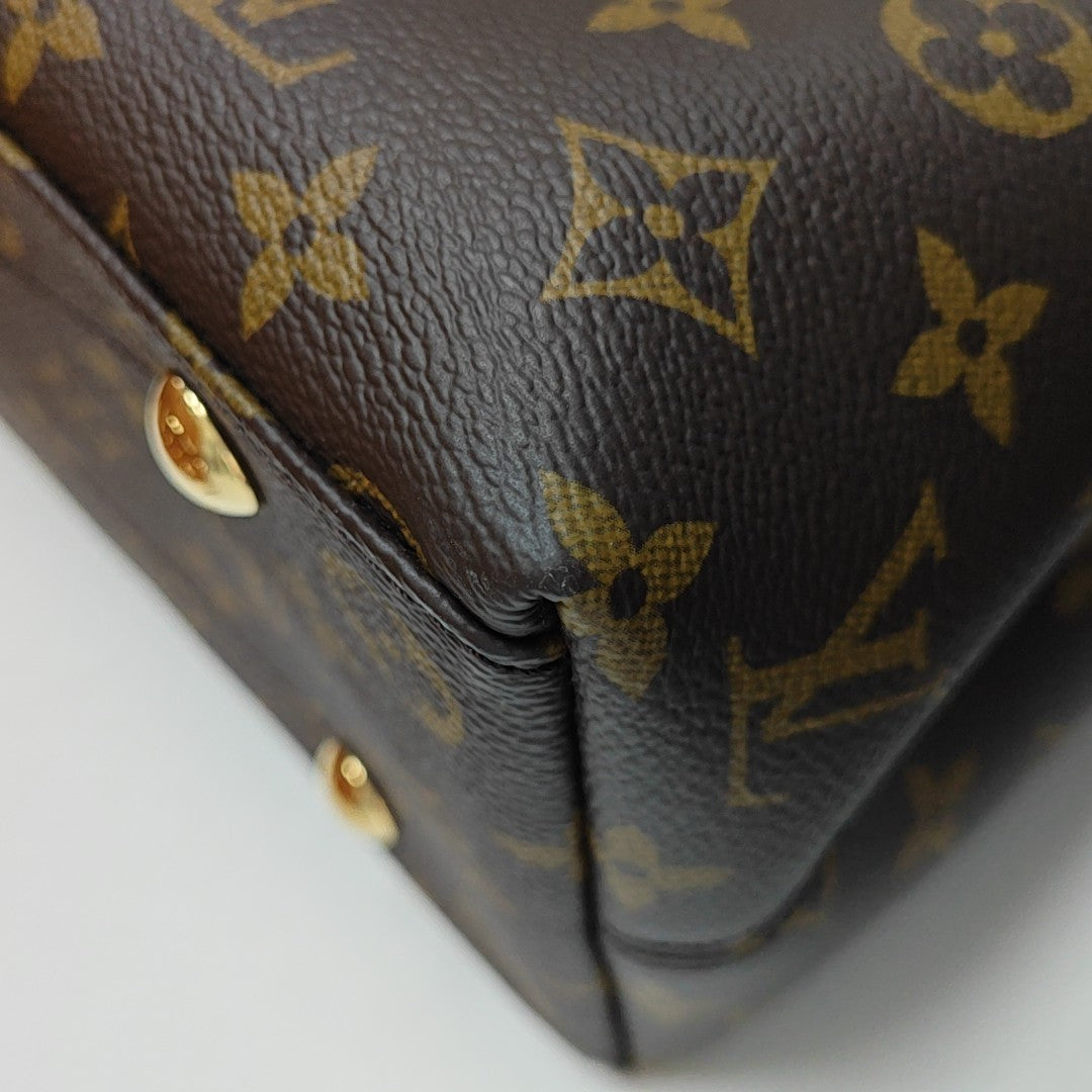 Monogram Coated Canvas Tote Bag Brown