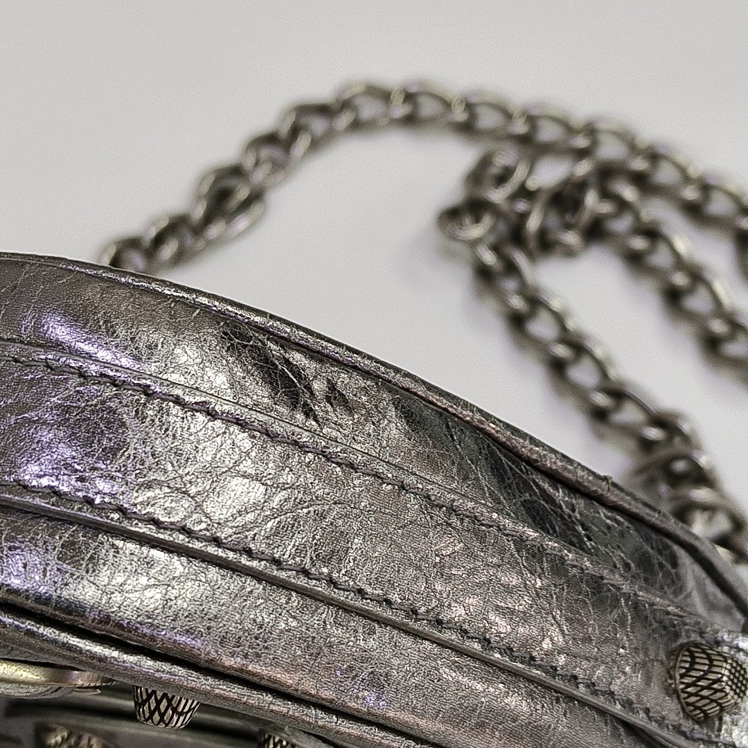 Le Cagole Mini Lambskin Silver