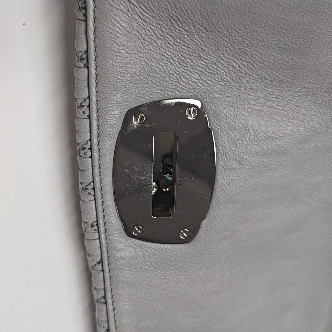 Crystal Quilted Lambskin Gray