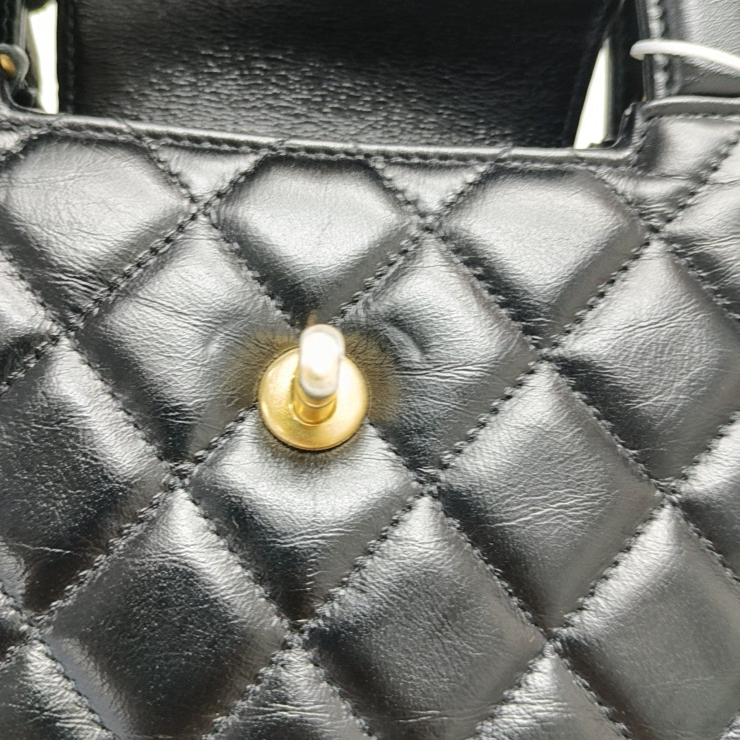 KELLY Mini Quilted Calfskin Black