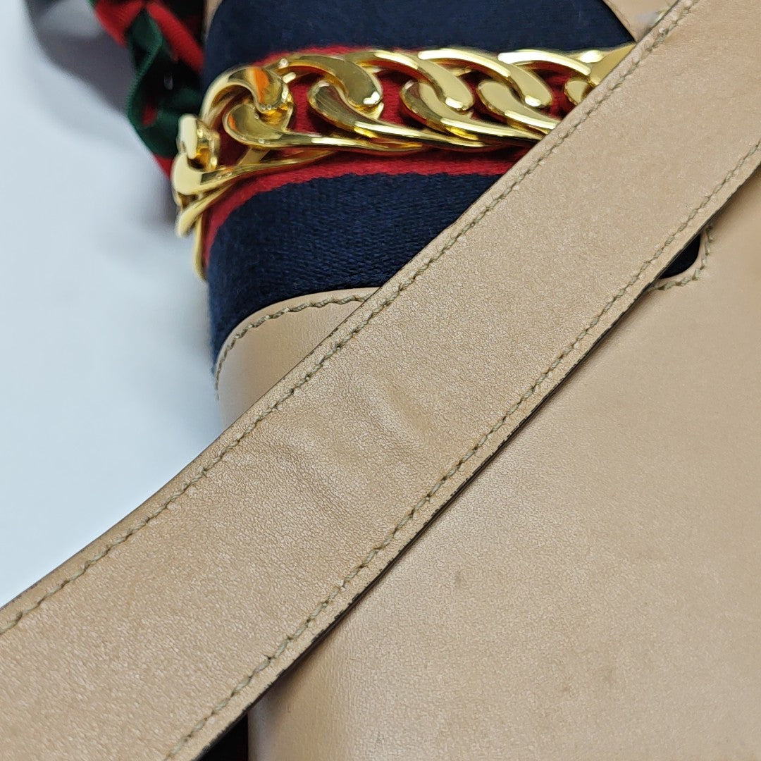 Sylvie Small Calfskin Beige