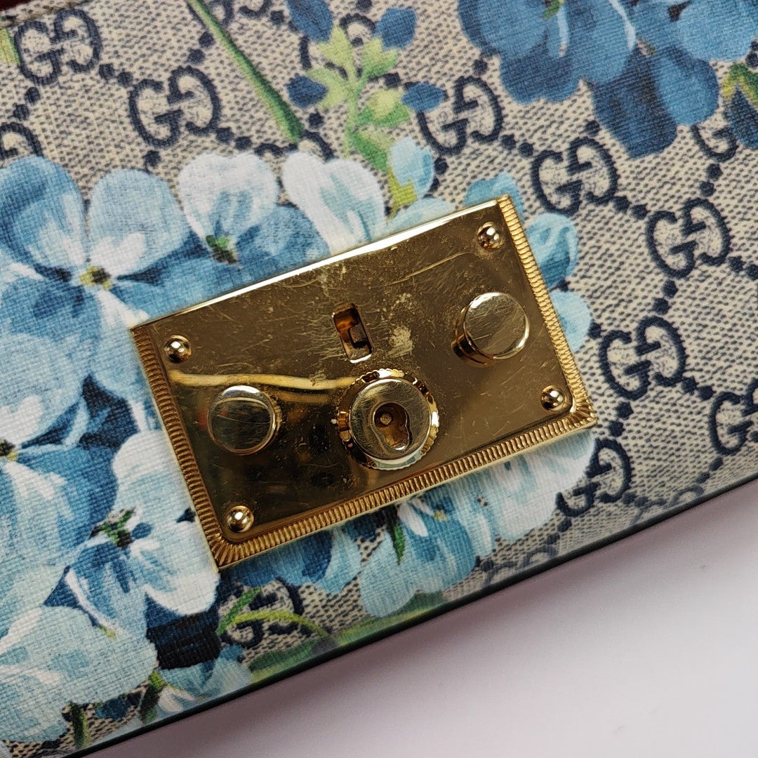 Padlock Small Monogram Coated Canvas Beige