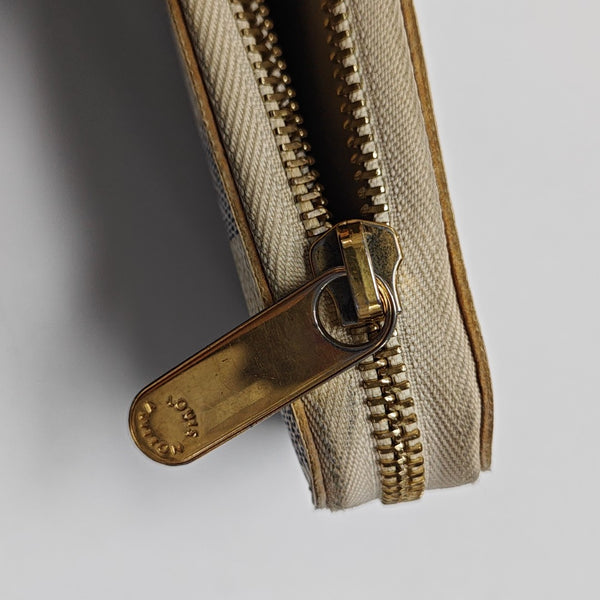 ZIPPY Damier Azur Coated Canvas White Wallet