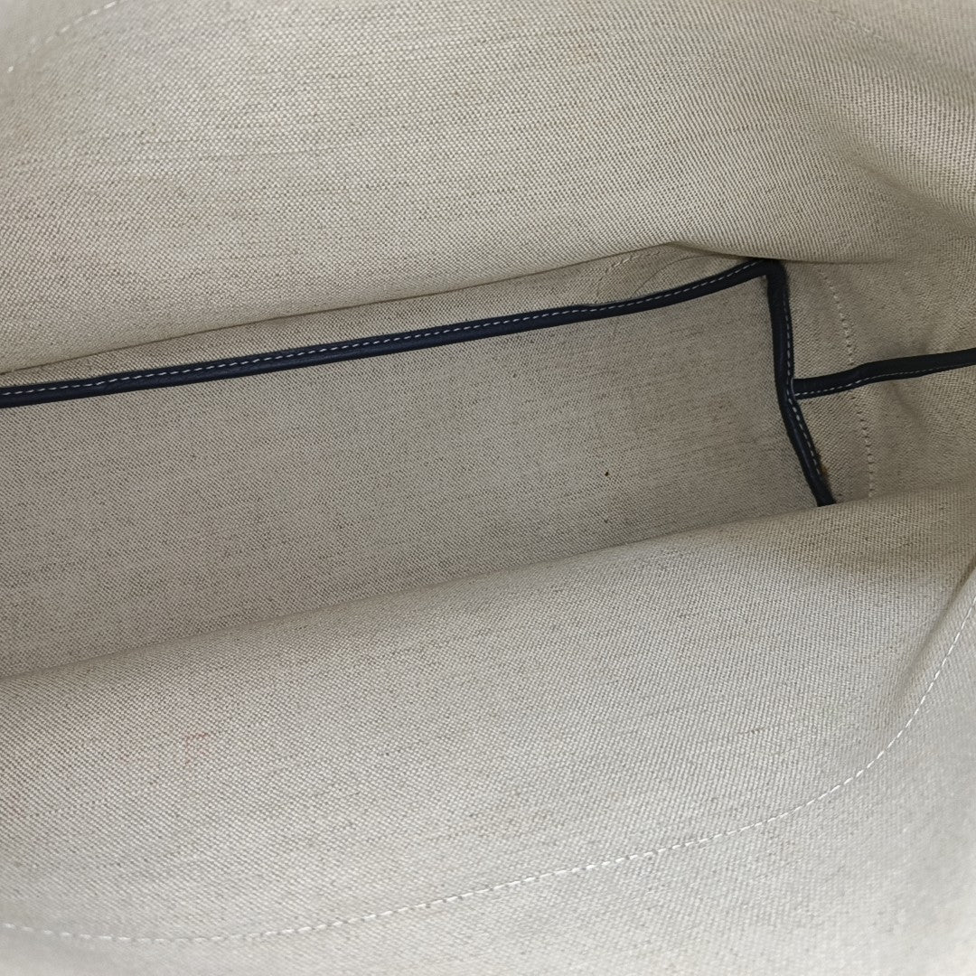 Coated Canvas Shoulder Bag Blue