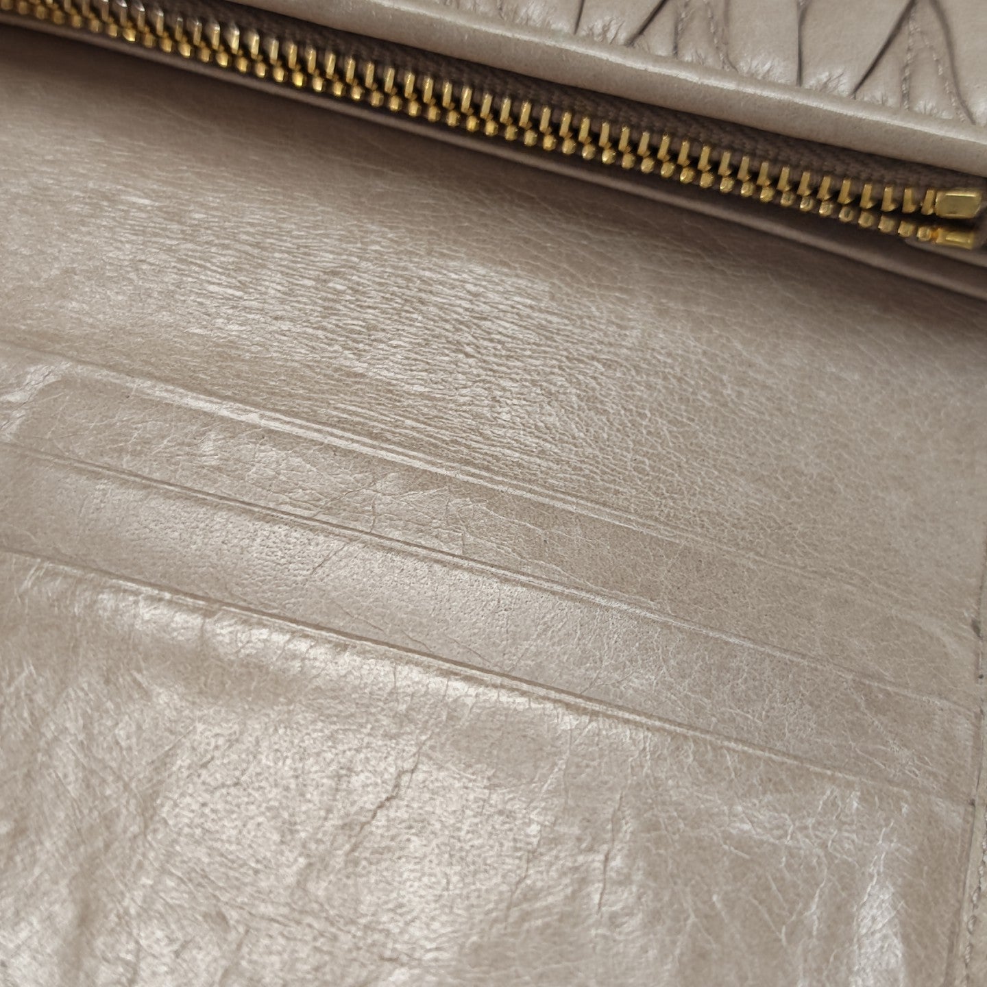 Quilted Lambskin Wallet Beige
