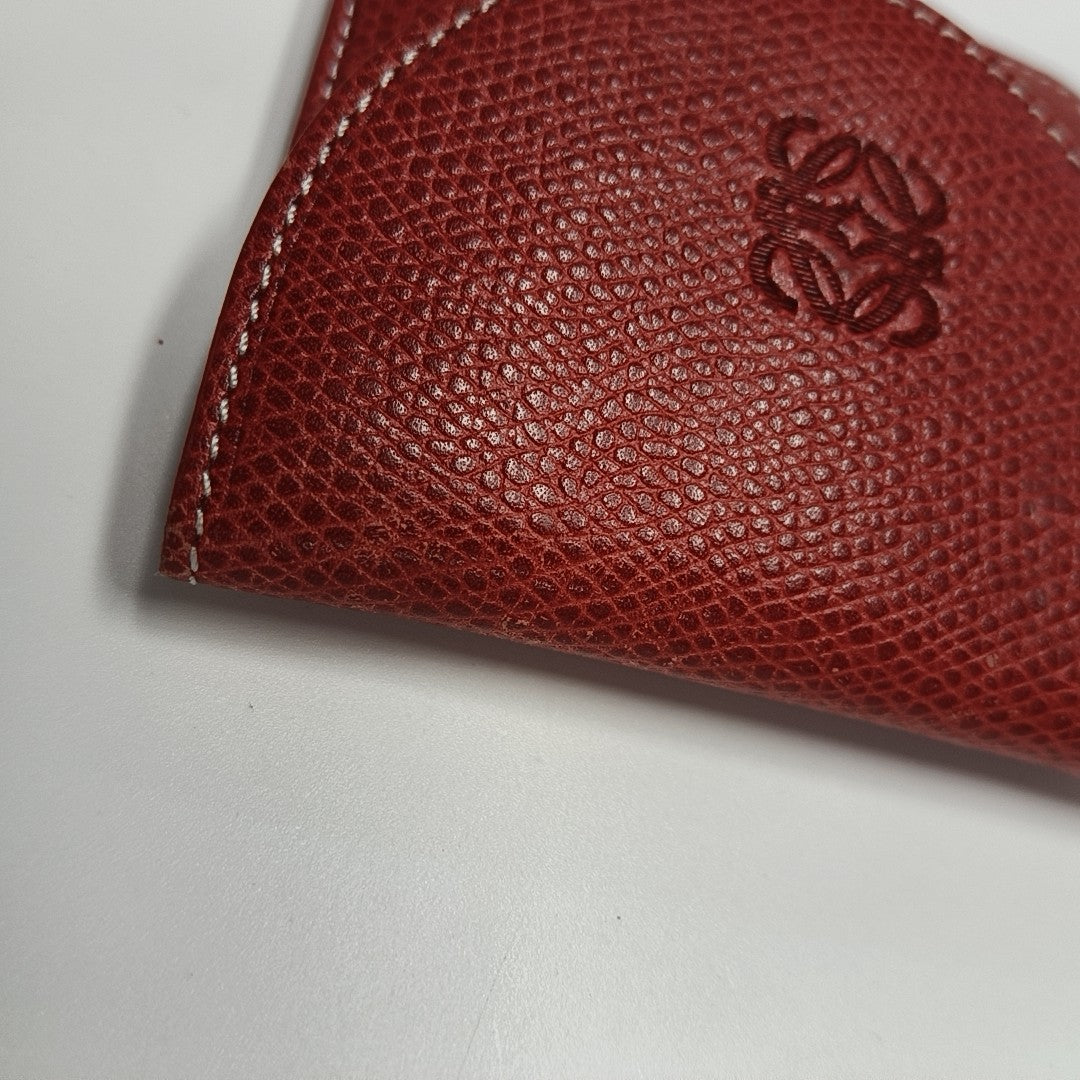 Calfskin Card Holder Red