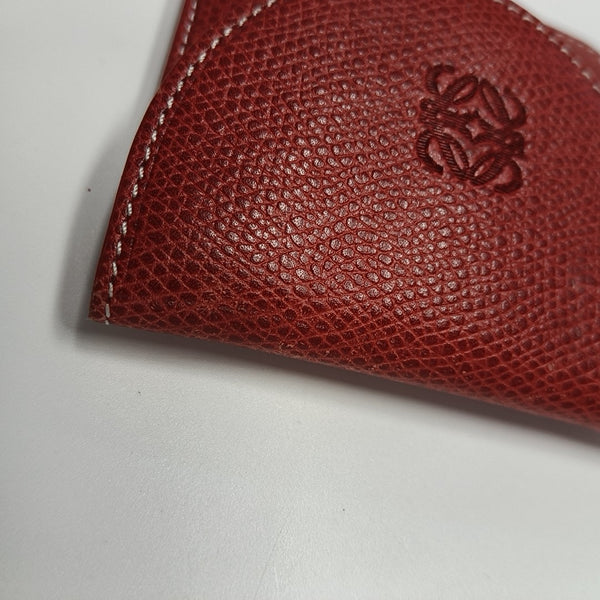 Calfskin Card Holder Red