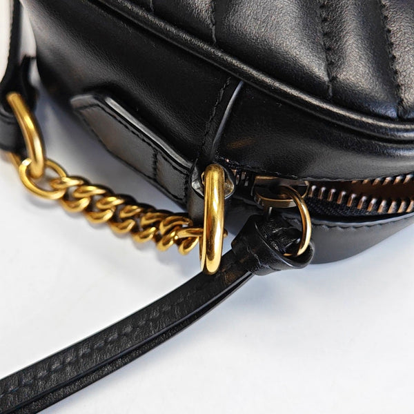 GG Marmont Mini Quilted Calfskin Black