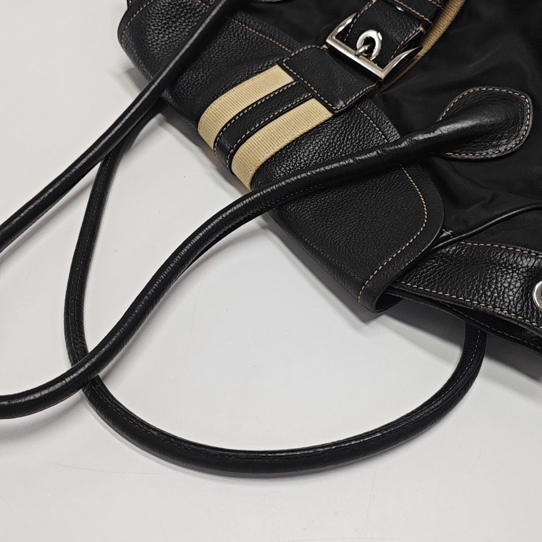 Nylon Top Handle Bag Black