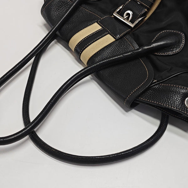 Nylon Top Handle Bag Black
