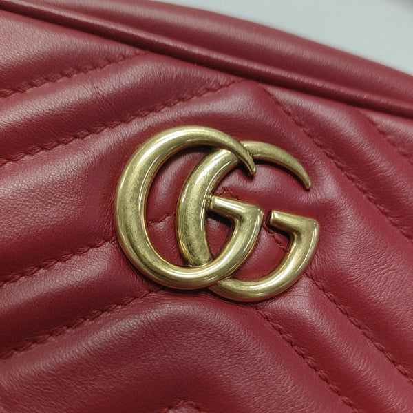 GG Marmont Super Mini Quilted Calfskin Red