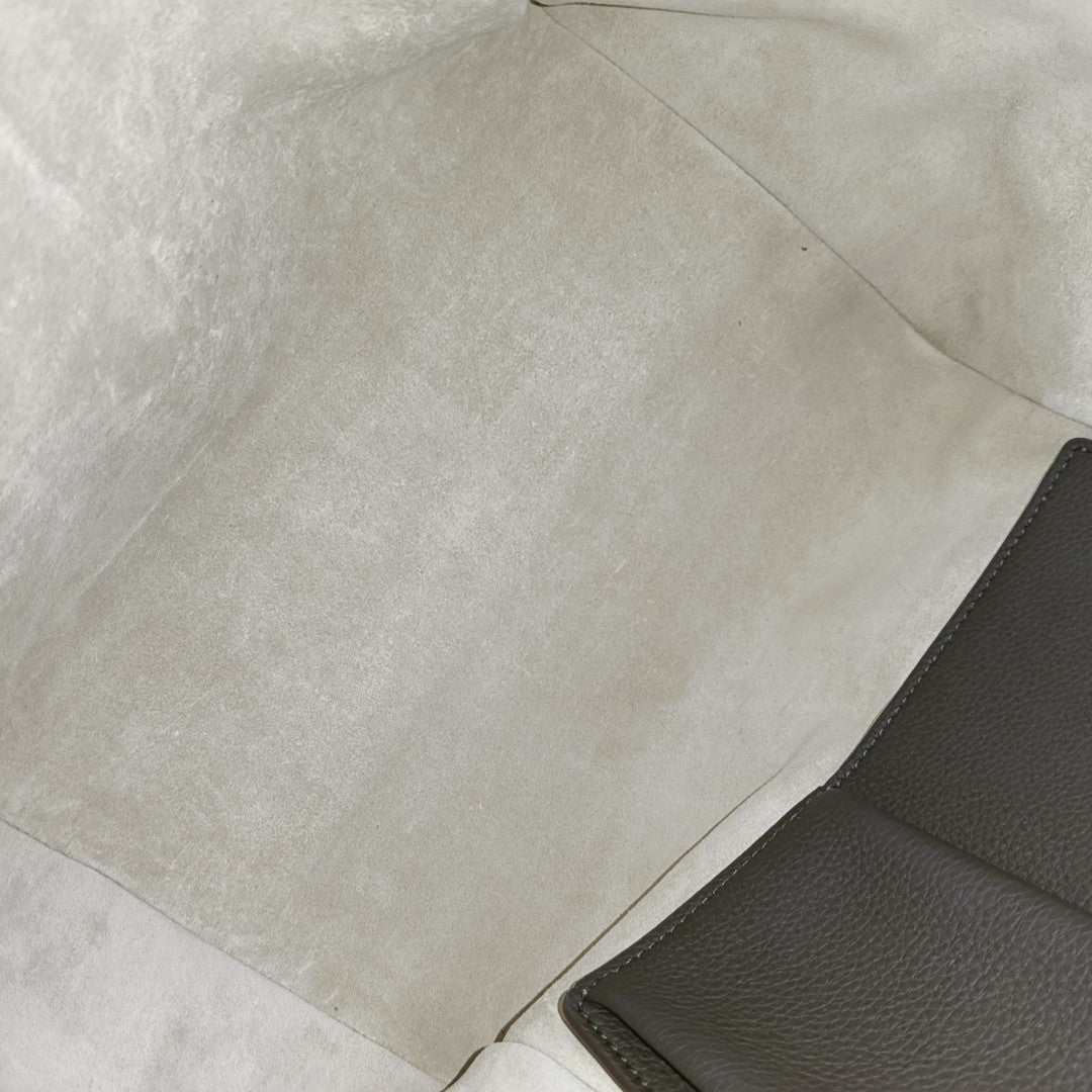Calfskin Top Handle Bag Gray