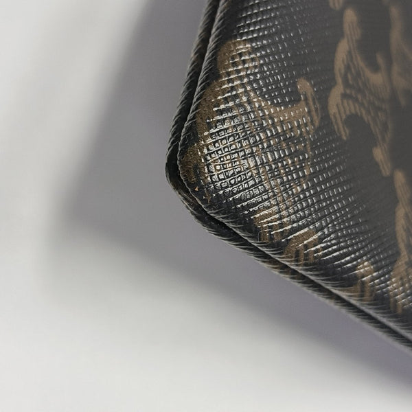Coated Canvas Clutch Brown