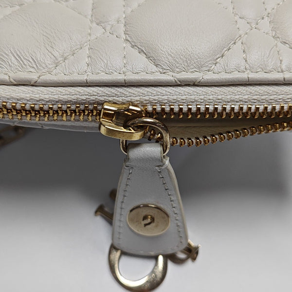 Cannage Calfskin Mini White