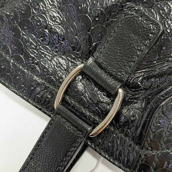 Patent Leather Top Handle Bag Black