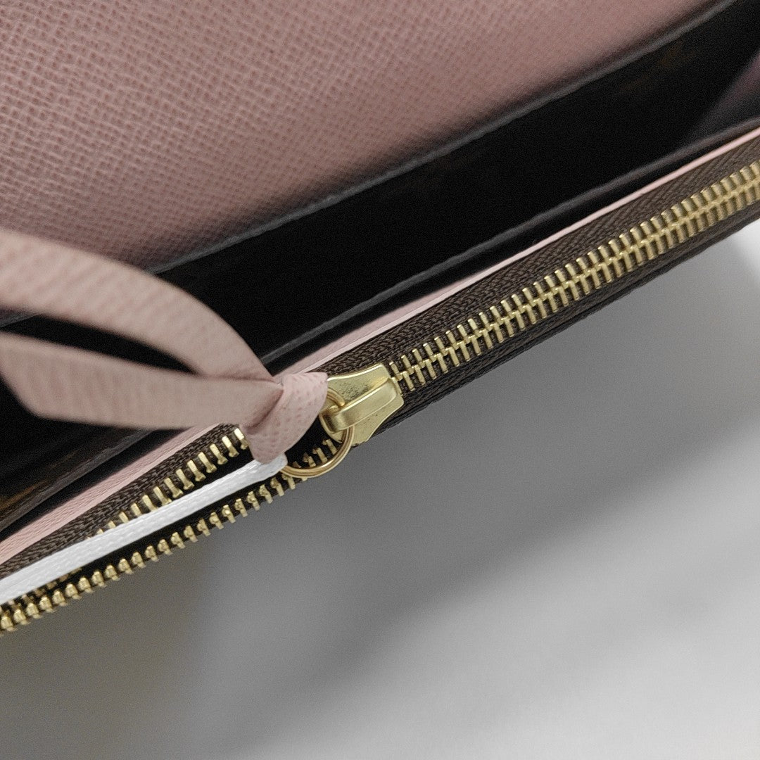 EMILIE Monogram Coated Canvas Brown Wallet