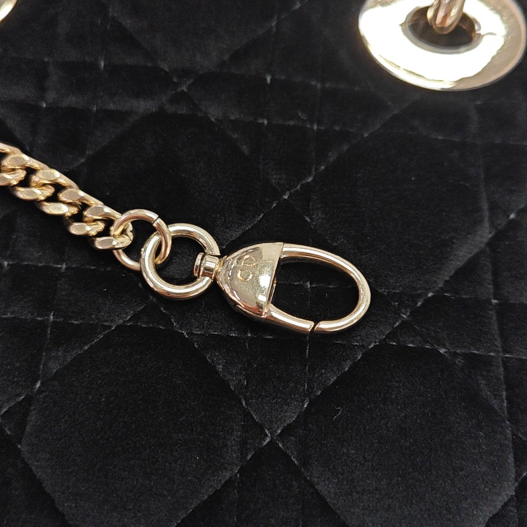 Lady Dior Mini Cannage Fabric Black